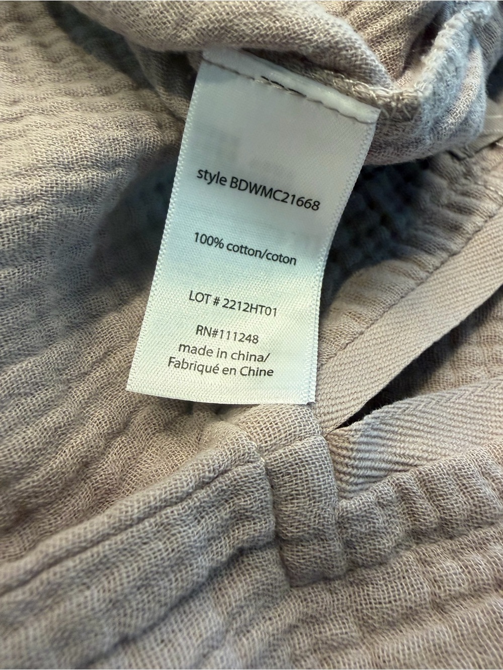 Barefoot Dreams Mauve 100% Cotton Crinkle Tee & Short Set-NWT - Picture 11 of 14